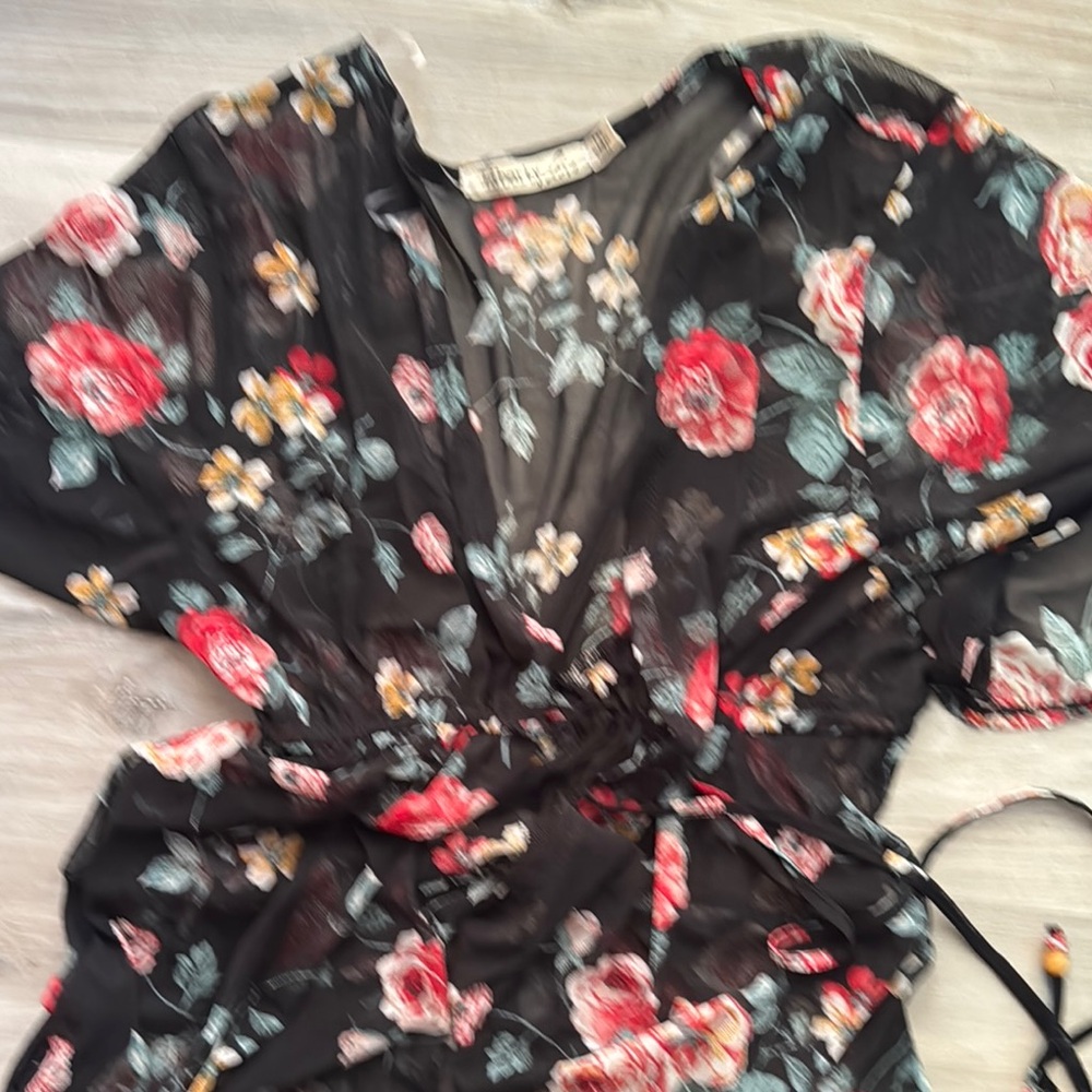 Liberty Love Black Floral Swim Coverup - Picture 4 of 4